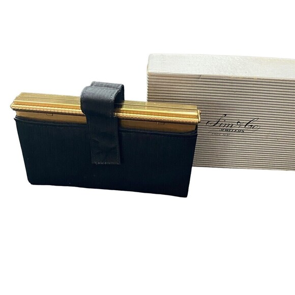 Vintage Volupte Swinglok Compact W/ Black Evening Bag Case with Handle Unused - Picture 3 of 6